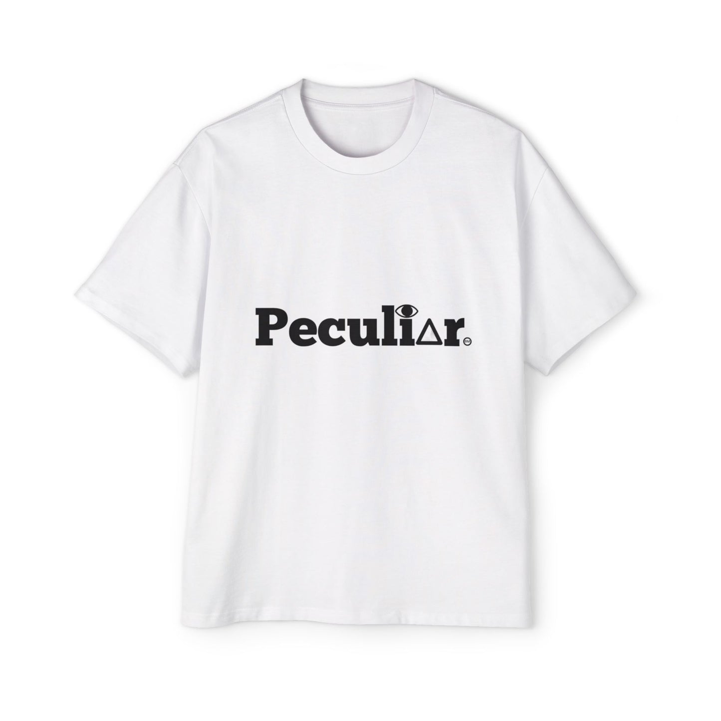 Peculiar Oversized Tee - Casual White T-Shirt for Unisex Style and Comfort