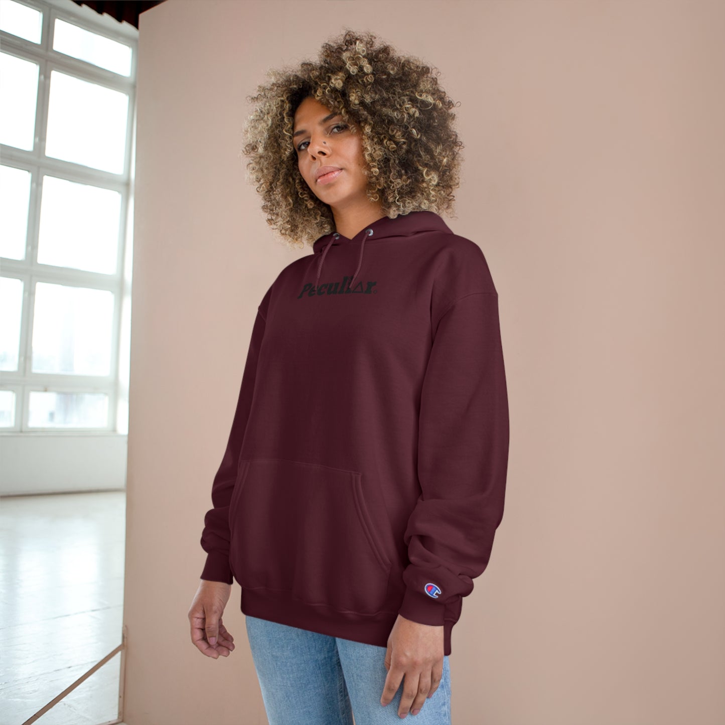 Peculiar Champion Hoodie - Unisex Cozy Sweatshirt with Bold Design 100%Coton