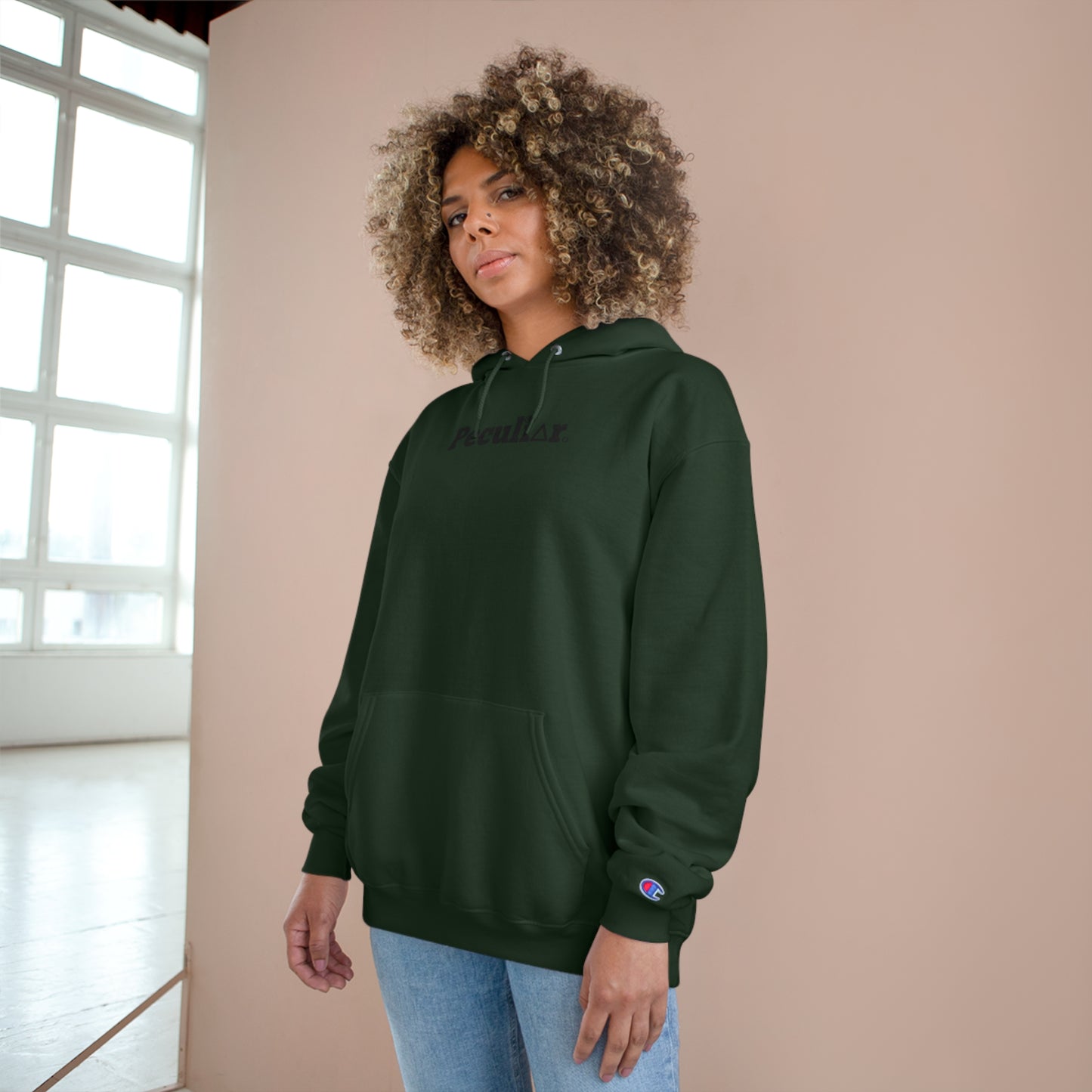 Peculiar Champion Hoodie - Unisex Cozy Sweatshirt with Bold Design 100%Coton