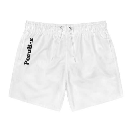 Peculiar White Swim Trunks - Stylish Summer Shorts for Beach and Pool