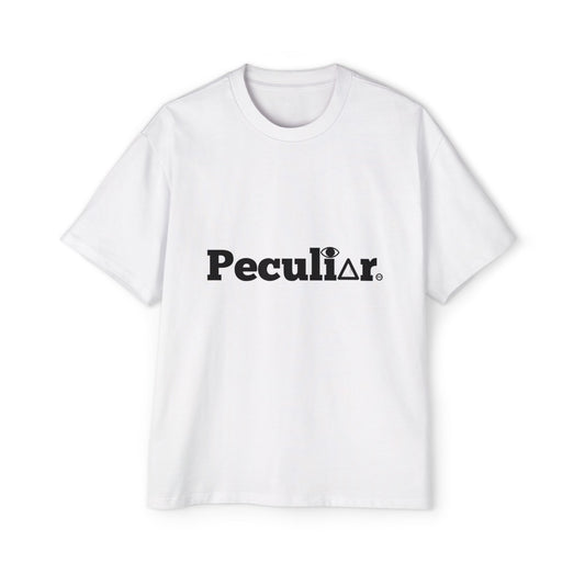 Peculiar Oversized Tee - Casual White T-Shirt for Unisex Style and Comfort