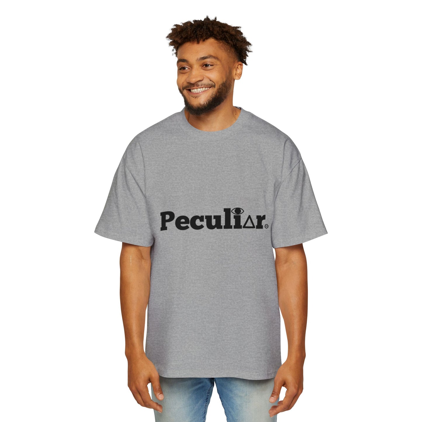 Peculiar Oversized Tee - Casual White T-Shirt for Unisex Style and Comfort